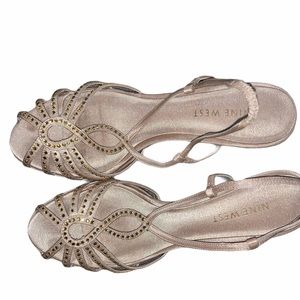 Nine West heels 5 1/2 gold glam